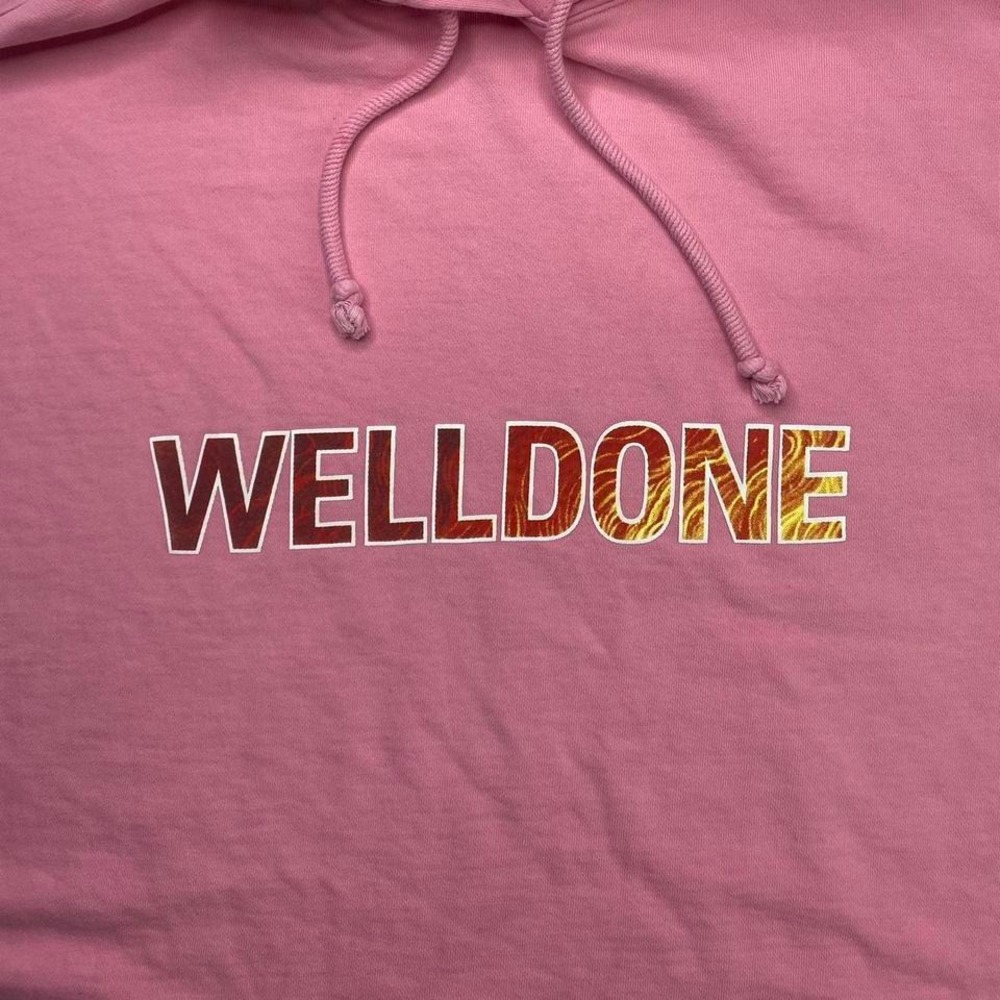 We11done Well Done Logo Printed Oversized Pink Hoody